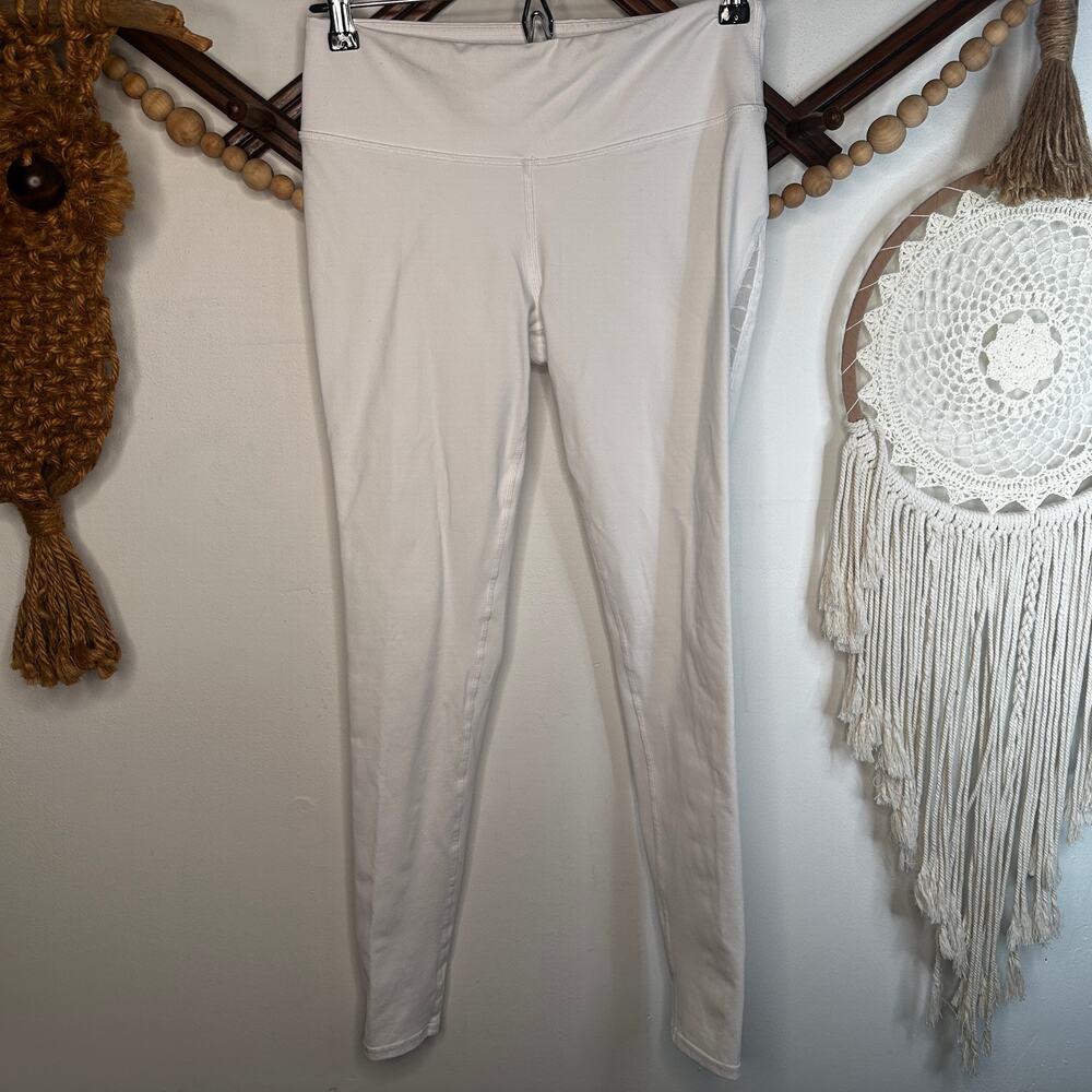 ALO White High Waisted Moto Leggings - Picture 1 of 4